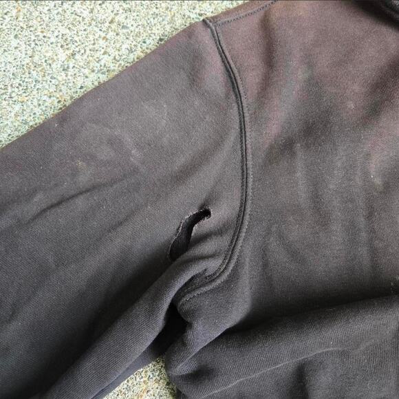 Vtg Y2k CARHARTT Box Logo Patch Earthtone Sunfaded Workwear Hooded Sweatshirt Lg - Picture 5 of 7